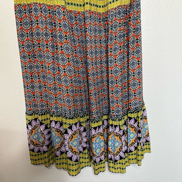 Caravan Creations Maxi Skirt Multiprint Tiered Boho Peasant Pull On Women Large - Picture 4 of 13